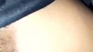 hairy pussy tempts hard pounding in roommate's bed creampie finish