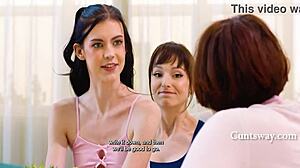 heart races watching horny teen ride stepmom's dildo while social worker questions her twisted love