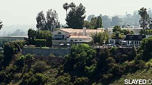 kenna james and dylan moore share a double dildo in lingerie play