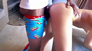 what if a sexy honduras slut took that huge bbc outside by the pool dripping wet and shaking ass