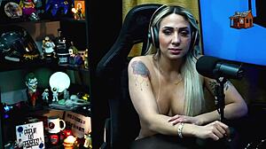 bruna lambertini GETS NAKED fast on podcast ruan drools over her BIG TITS in sheer red