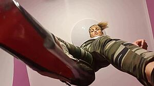 On your knees slut!! Jerk off under her bill then slurp every drop of cum 😈💦