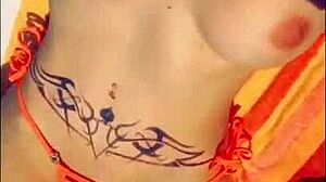 Milf flashes tits then takes interracial cum pounding