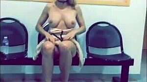 Milf flashes tits then takes interracial cum pounding