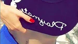 Milf flashes tits then takes interracial cum pounding