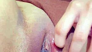 Curvy Asian stepdaughter masturbates in shorts to wet orgasm