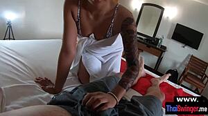 POV Quick Handjob and Raw Fuck with Amateur Thai Girlfriend