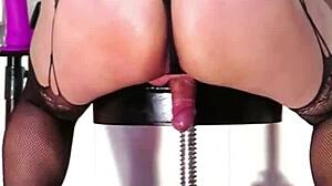 Ever seen a sissy slut shemale in fishnets heels worshiping ass on outdoor striptease?