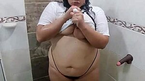 Masturbating in Bathroom Wearing Stepbrother Shirt