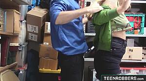 Mall guard punishes curvy teen shoplifter fucking big cock doggystyle pov office taboo