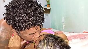 married slut gives ass to cuckold and squirts hard