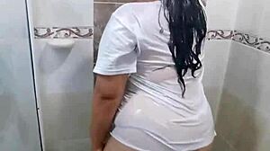 Masturbating in Bathroom Wearing Stepbrother Shirt