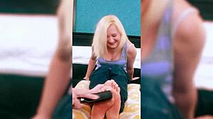 FiFi Foxx Wriggles in Barefoot FEET TICKLING with Wrinkled TOES Exposed