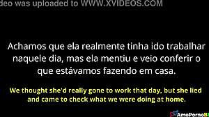 Minha meia-irmã do padrasto me flagrou fodendo ele e riu me chamando de vadia 😈😂