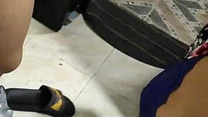 while washing dishes perverted step-nephew bends over busty colombian milf for doggystyle cum