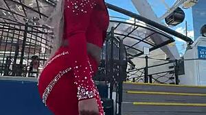 squirting wet pussy takes big black cock outdoors dripping