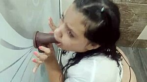 Masturbating in Bathroom Wearing Stepbrother Shirt