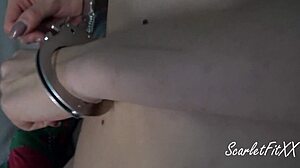 i find santa's handcuffed elf girlfriend bound on bed with perfect ass