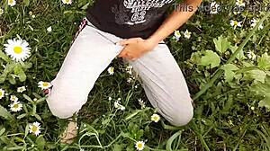 Hey neighbor, spy me fingering pussy to orgasm in the daisies outside?