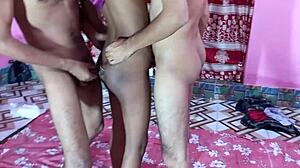 hanif and popy khatun with manik mia fuck that hot black college girl at home