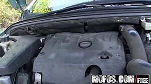 hey picked up skinny blonde teen for public car blowjob suck