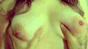 Brunette Babe Bent Over Extreme Dildo Masturbation Doggystyle Real Orgasm Tits