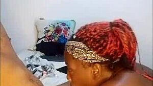 hot ebony slut unlocked swallows cum while sucking massive black cock