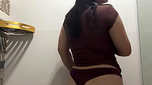 My naughty coach sneaks up and follows me into the shower