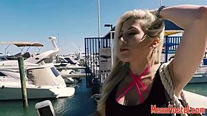 Busty teen bound and deepthroats before rough missionary pounding by dominant master