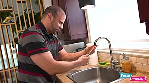 cute tattooed innocent ass fucked so hard by plumber