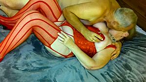 Hey granny carmen, your lady in red gets blacked hard by that dildo cum ride?