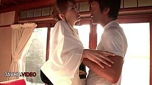 hey, this seductive japanese mommy's deep blowjob leads to wild titty fuck frenzy