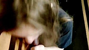 lesbian roommate pays rent slurping huge cock like a desperate slut... wild