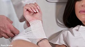 Submissive Nurse Martina Smeraldi Drilled DP BDSM Style in Clinic!