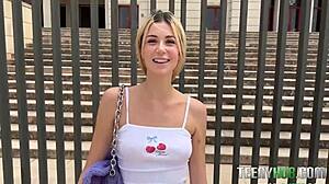 petite spanish blonde angelique lapiedra begs for thick american cock pov blowjob