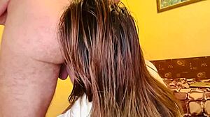 Watch slave lick balls rimjob deepthroat gag on master's cock rough domination