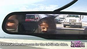 TOPLESS DREAM GIRL FLASHES BIG TITS IN CONVERTIBLE OVER SKYWAY BRIDGE - WANNA SEE?