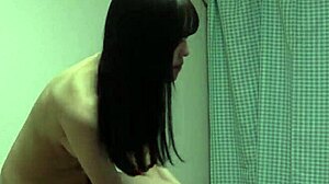 Akane Iruma aches stripping leotard for shower