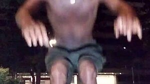 heart races picking up athletic black brunette cutie for dorm daddy fun