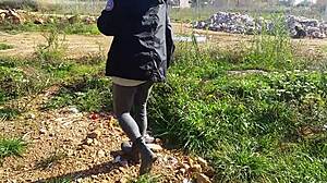 Kinky Nippleringlover milf flashes pierced nipples pussy ass on street