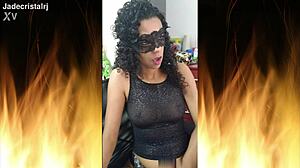 jade's spectacular brunette curves flash juicy shaved pussy in lingerie