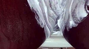 black milf shaves her wet pussy closeup homemade on xvred