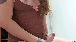 Julianna prado shemale crossdresses strokes huge cock in lingerie solo