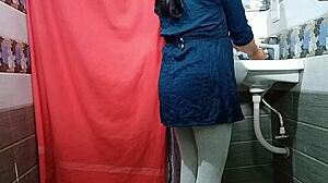 virgin boss pounds busty pregnant indian secretary rough doggystyle in office bathroom