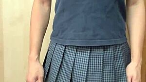 check out this sexy bloomer maid with bunny anal plug and pierced nipple lingerie