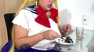 Chubby Latina Sailor Moon Rips Huge Nasty Farts in Miniskirt Cosplay!