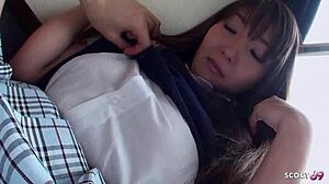 ever wonder how a big tits japanese teen takes first creampie from older pickup guy