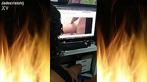 jade's spectacular brunette curves flash juicy shaved pussy in lingerie