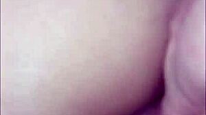 oh god this brunette milf moans loud getting anal fucked by crossdresser big cock doggystyle cum tattoo