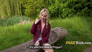 pretty finnish blonde, your flashing pussy finished me off outdoors!